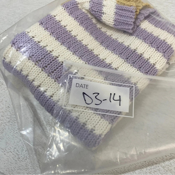 NWT Minnie Rose Chunky Knit Striped Short Sleeve Knit Top Small Color Block - Picture 13 of 13